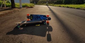 Two skateboards on street