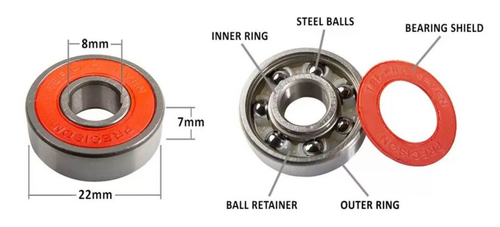Longboard Bearing Components